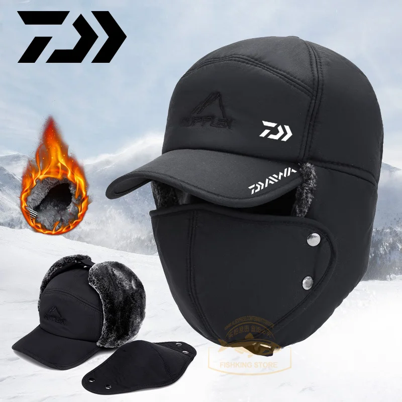 Рыболовная Шапка DAIWA Зимняя Теплая мужская шапка Lei Feng защита ушей ветрозащитная