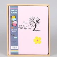lovely cartoon family photo album quality pu cover scrapbook storage case 6 inch kid growth memory book 200 pocket picture album