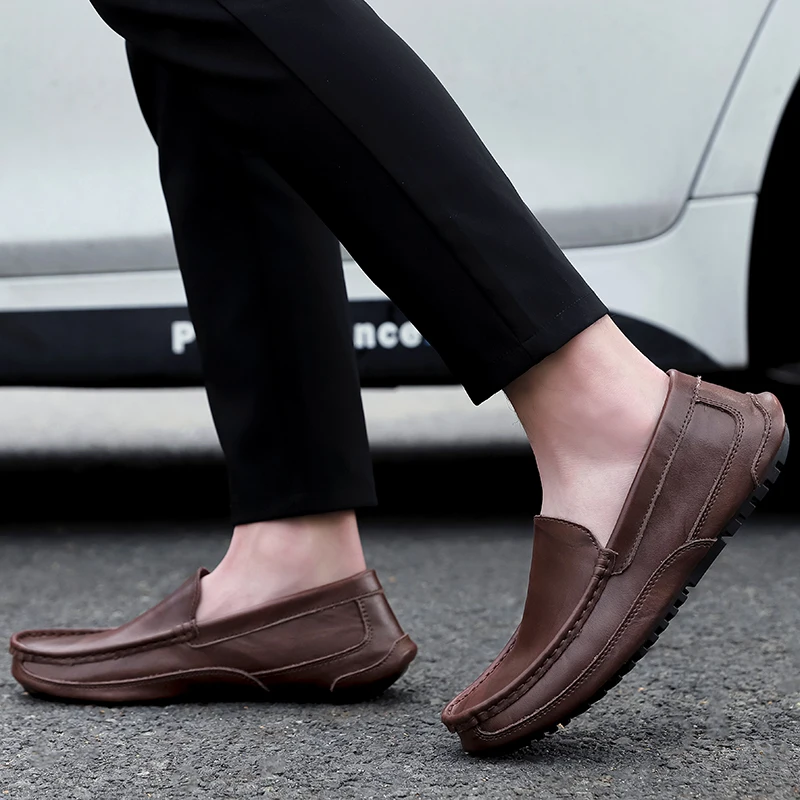 

Casual Shoes Zapatos Informales De Hombre Men Casual Flat Shoes Men's Leather Cuero Black Sport Casuales For Fashion