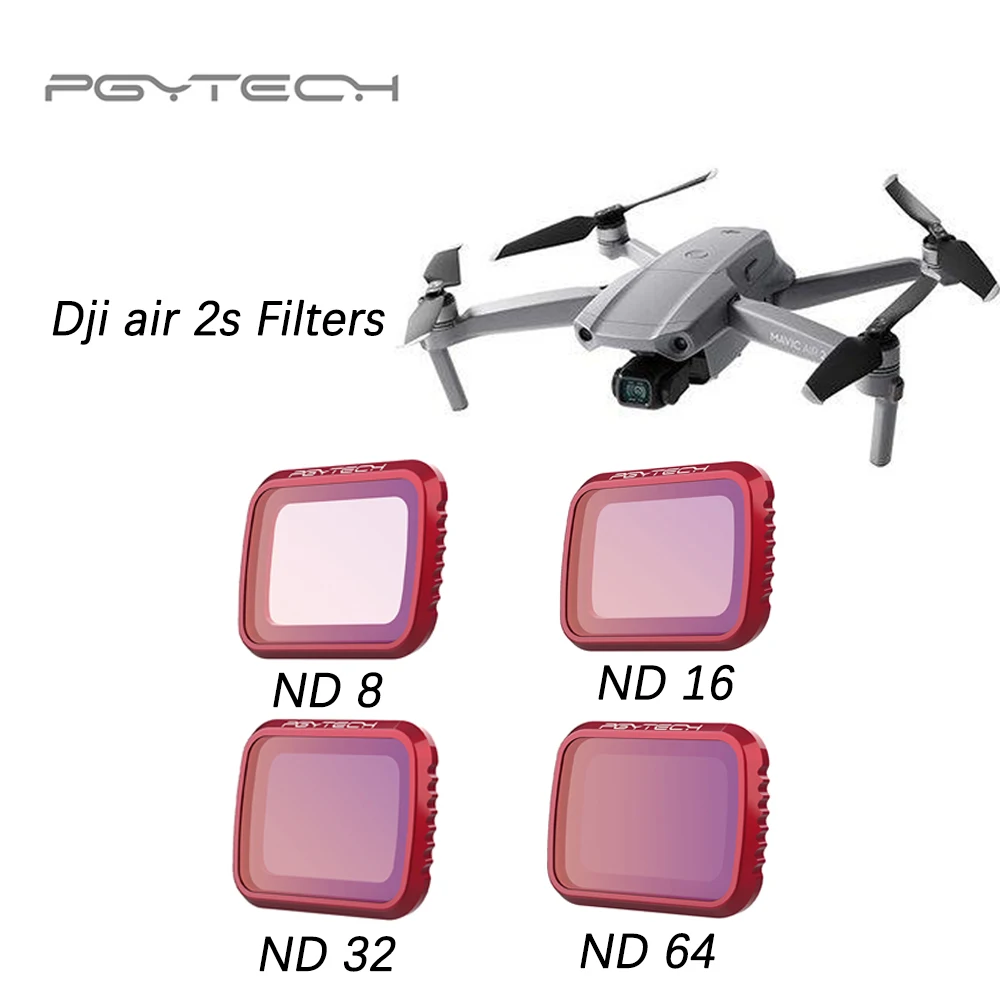 

Фильтры PGYTECH ND, Профессиональный фильтр для DJI Mavic Air 2 ND 8 16 32 64, фильтр для объектива камеры DJI Mavic Air 2, объектив камеры
