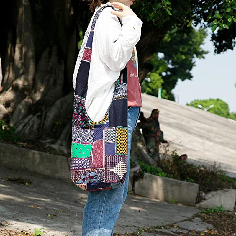 Винтажная сумка в стиле хиппи бохо женская наплечная через плечо Хлопковая