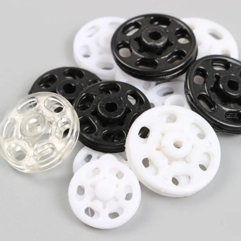 Черные/белые/прозрачные невидимые нейлоновые защелкивающиеся кнопки 7/10/12/15/18/20