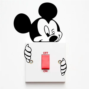Disney Mickey Minnie Switch Stickers Bedroom Home Decor Accessories Cartoon Wall Decals Vinyl Mural Art Diy Decoration