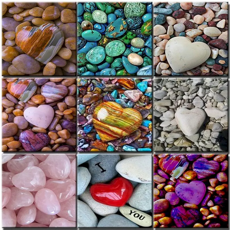 

Oil Painting Canvas For Adults Kit Picture With Frame Acrylic Paints Coloring By Number Drawing Diy Colorful Stones Home Decor