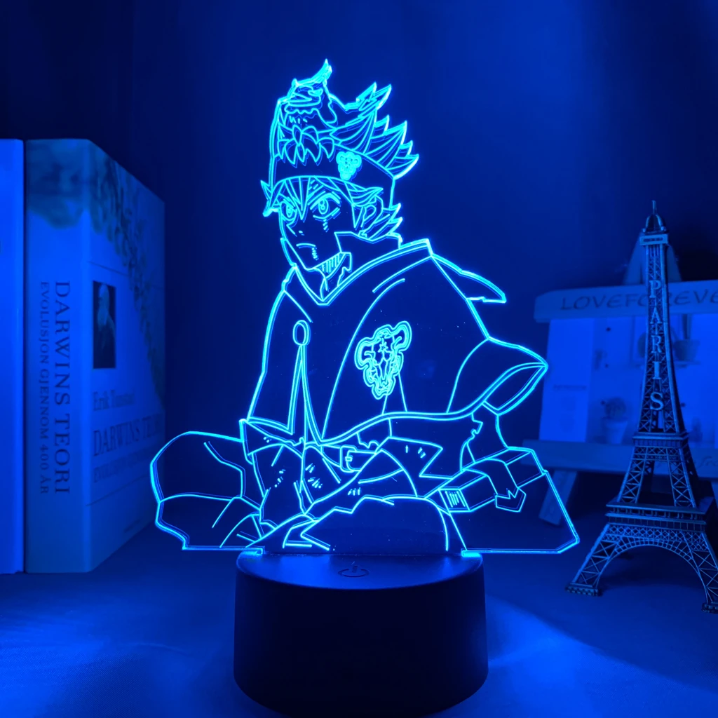 

Black Clover Asta for Bedroom Decor Nightlight Birthday Gift Room Table Lamp Acrylic Led Night Light Manga 3d Led Lamp Anime