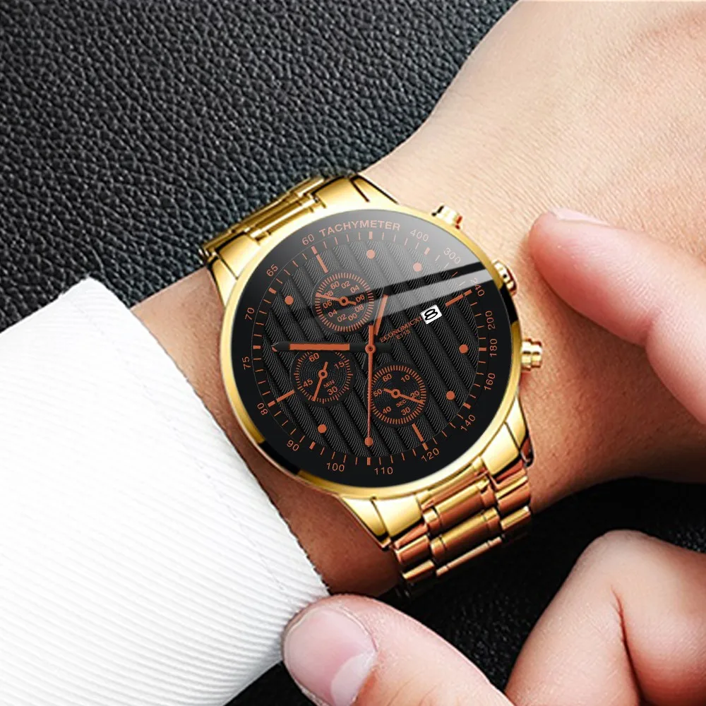 

Fashion Men Watch Luxury Hollow Stainless Steel Belt Mechanical Calendar Watch Male Analog Quartz Wrist Clock Zegarek Meski