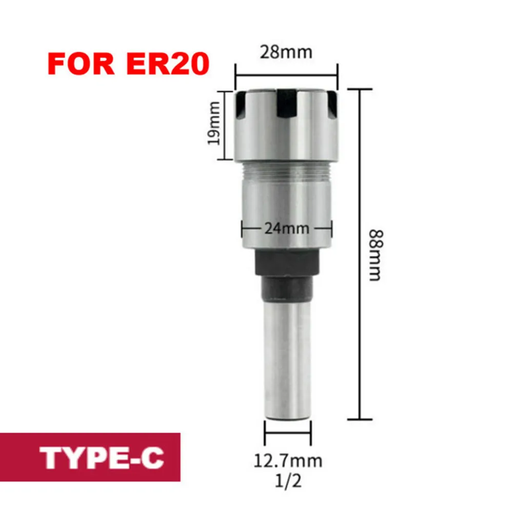 

1/2" 1/4" 8mm Shank Router Collet Extension Rod ER16-1/4,ER16-8,ER20-1/2,ER20-1/4,ER20-8 Engraving Machine Accessories Milling C