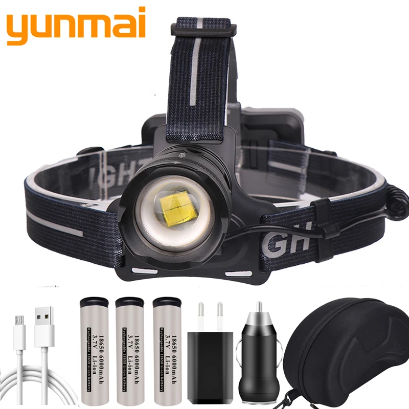 

200000LM XHP90.2 Powerful Led Head Lamp Headlamp Torch 18650 Battery Zoomable Waterproof Headlight for Bike Light 6S-2808