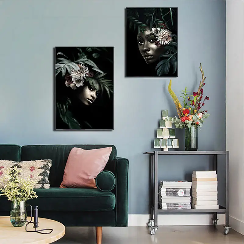 Современный плакат с Африканской девушкой холст художественные принты