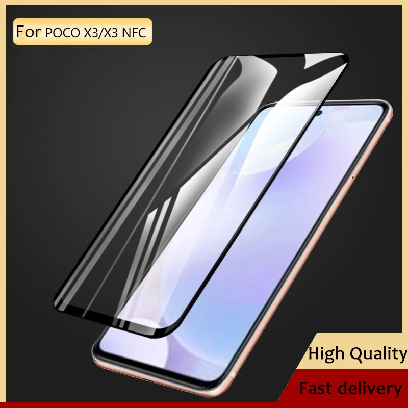 

VALAM Anti-Explosion Tempered Glass For Xiaomi Poco X3 NFC Screen Protector Full Cover Protector Glass For Poco X3 NFC Glass