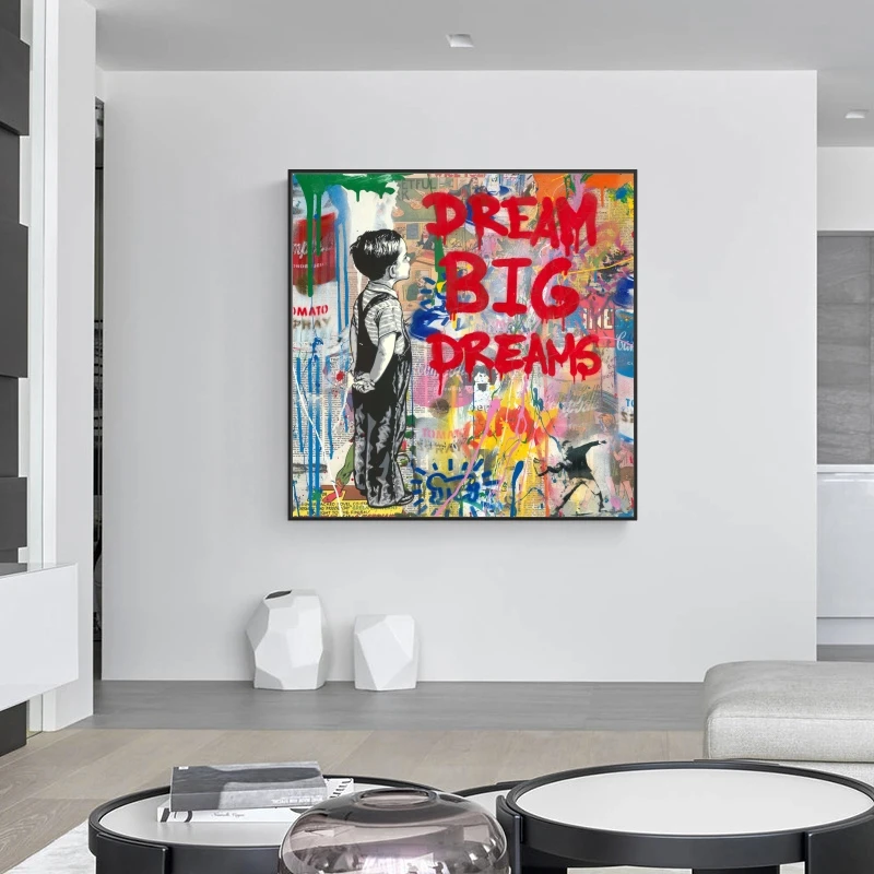 

Banksy Pop Street Art Dream Posters And Prints Abstract Animals Graffiti Art Canvas Paintings On the Wall Art Picture Home Decor
