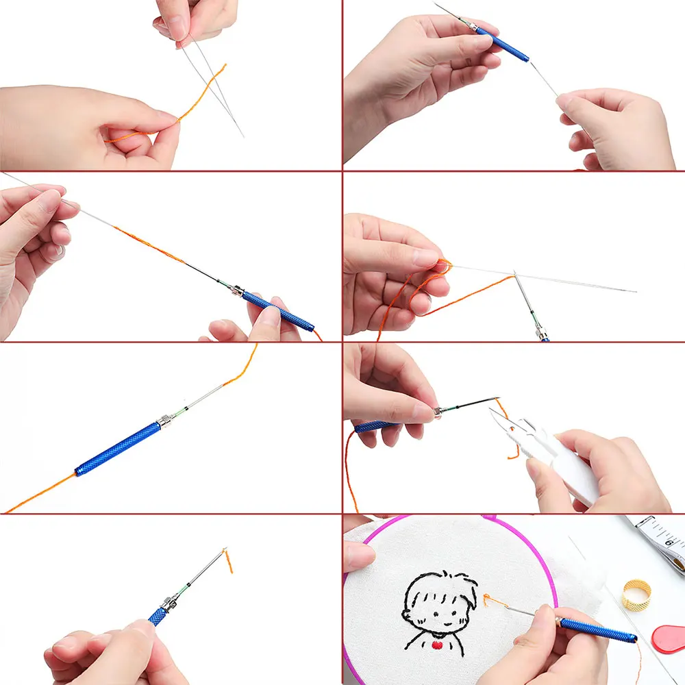 

Embroidery Thread Kit for Beginners Home DIY Handicraft Magic Needle 50 PCS Stitch Floss Embroidery Hoop Needlework Accessories