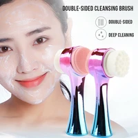 2 in 1 facial massage spin facial brush double sided silicone skin care tool facial cleanser brush face cleaning vibration