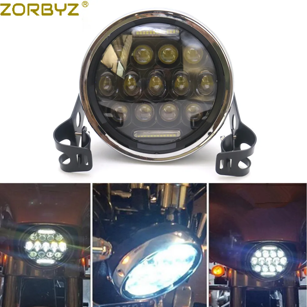 ZORBYZ черная 7 ''светодиодная круглая фара с DRL 28 43 мм кронштейн вилки для Honda CB400