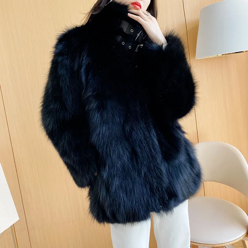 Блейзер из натурального Лисьего меха 55 см короткое пальто верхняя одежда топ