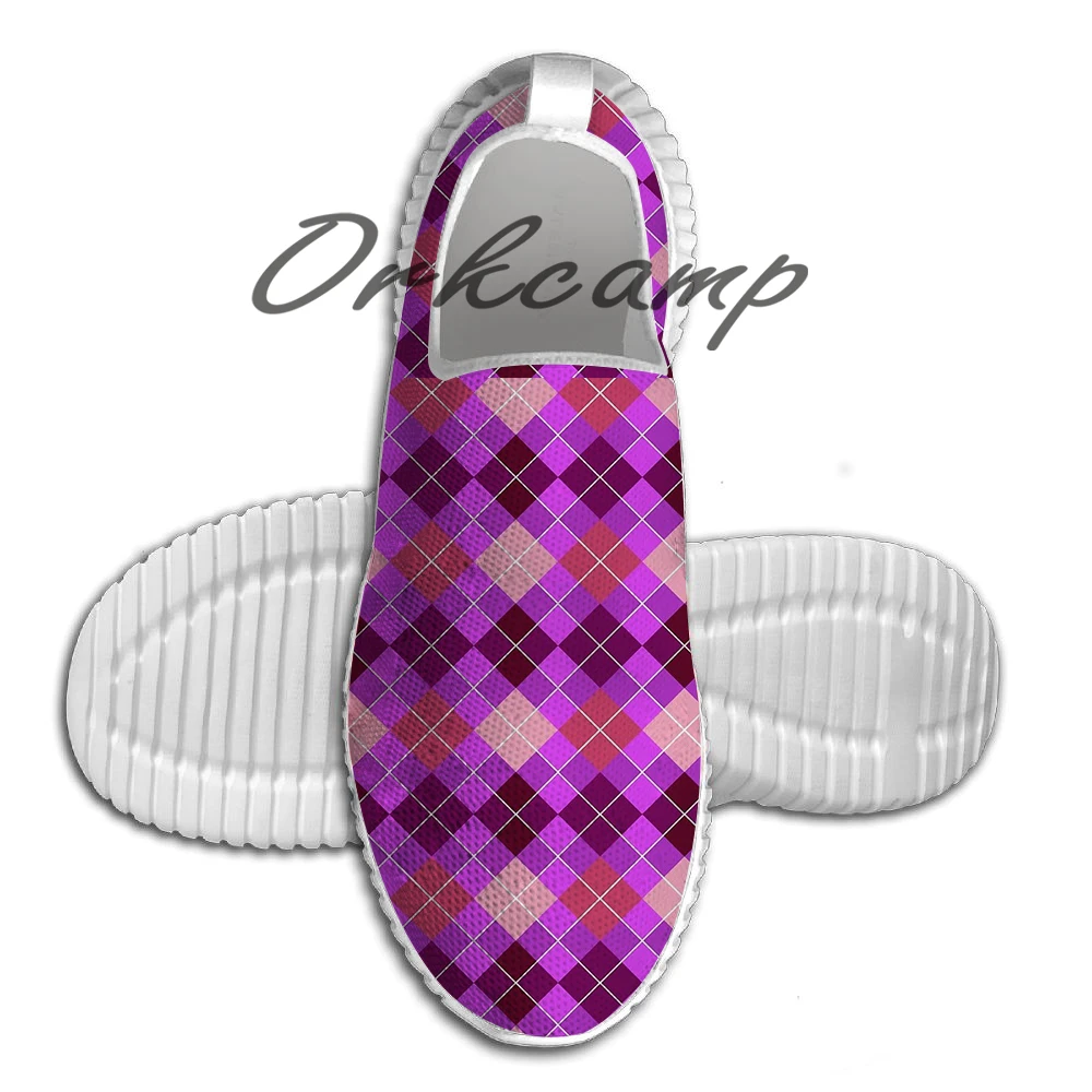 Фиолетовая абстракция узор ромбиками синяя хна Бо кроссовки для бега