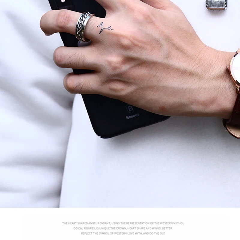 Кольцо ELSEMODE из титановой стали с римскими цифрами для мужчин и