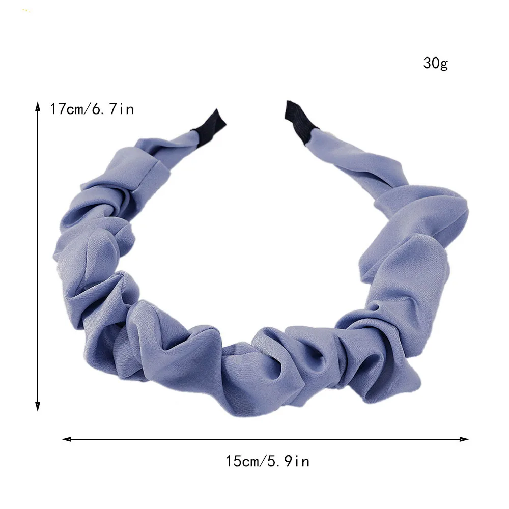 

BEMAY Ruched Satin Pleated Headbands New Solid Thin Hairbands Bezel For Women Girls Hair Hoop Accessories