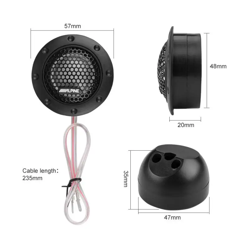 

2PCS Car Tweeter Loudspeaker 180W 4Ohm Audio 1'' 2.5 Silk Film For Car Modification High-Pitched Car Audio Modification Universa