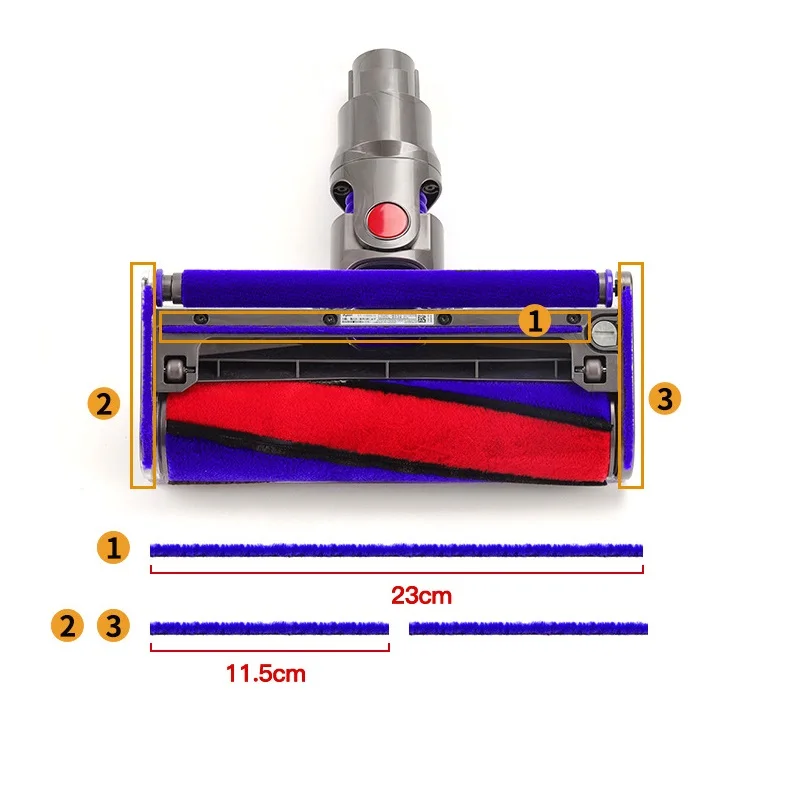 

Plush Strips Soft Roller Brush Kit for Dyson V6 V7 V8 V10 V11 Vacuum Cleaner Soft Roller Head Replacement Parts