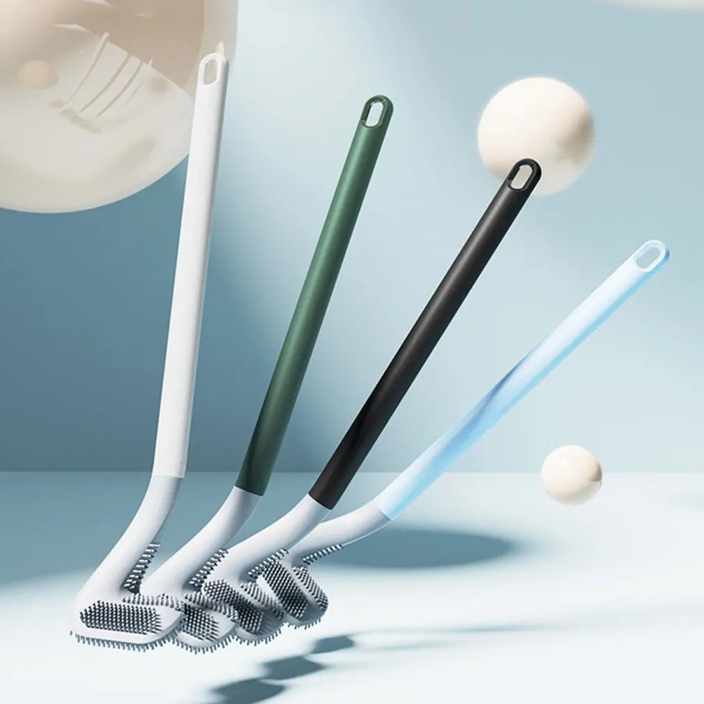 

Silicone Toilet Brushes for Bathroom Long Handle Toilet Cleaning Brush Golf Brush Head No Dead Corners Wall-Mounted Toilet Brush