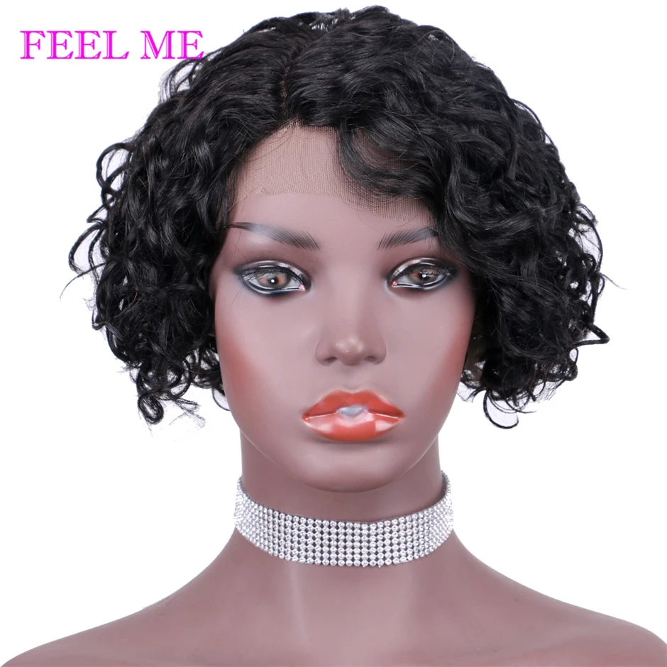 Парики из натуральных волос на кружеве FEEL ME 13х4 короткий парик с Бобом волна воды