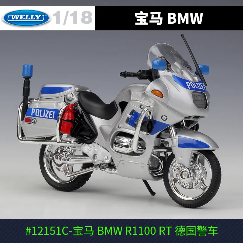 

1:18 WELLY R1100 RT Police Motorcycle Metal Diecast Alloy Model Toys Gift