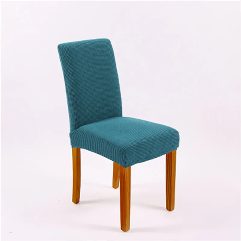 

Solid Color Corn Grid Plain Elastic Chair Covers Spandex Fabric Stretch For House Wedding Dining Room Banquet Case Slipcover