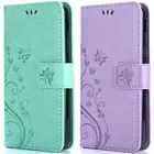 Чехол-книжка для Samsung Galaxy S9, S8 Plus, S7, S6 Edge, j2Prime, Note9, A6, j4, j6 2018, кожаный, с бабочками, P04Z