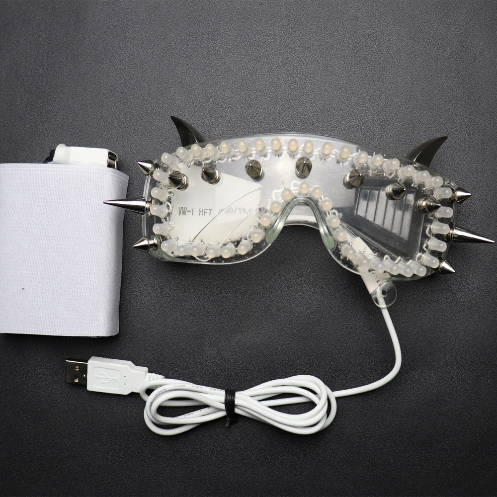 Full Color Led Luminous Glasses Can Change 7 Colors Flashing Halloween Party Mask Light Up Eyewear For DJ Club Stage Show | Дом и сад