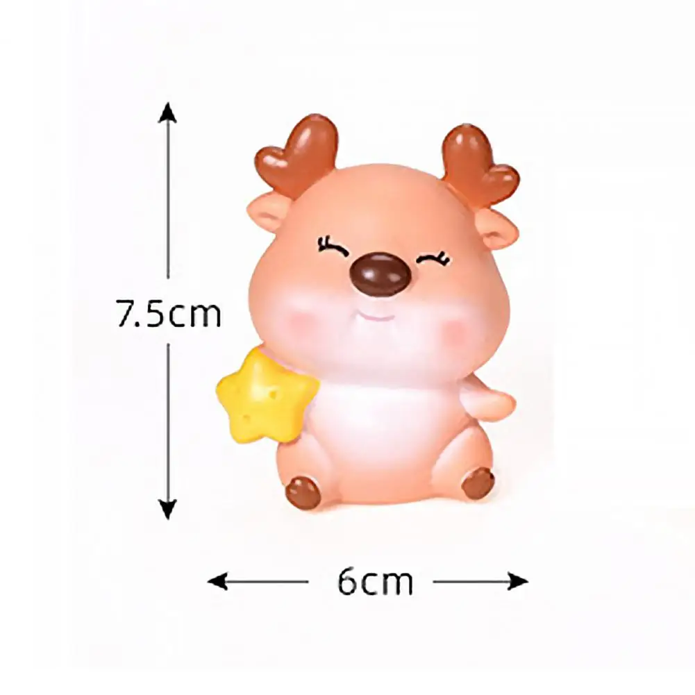 

Cartoon Deer Ornaments Statue Figurine Desktop Crafts Cake Decoration Kids Gift