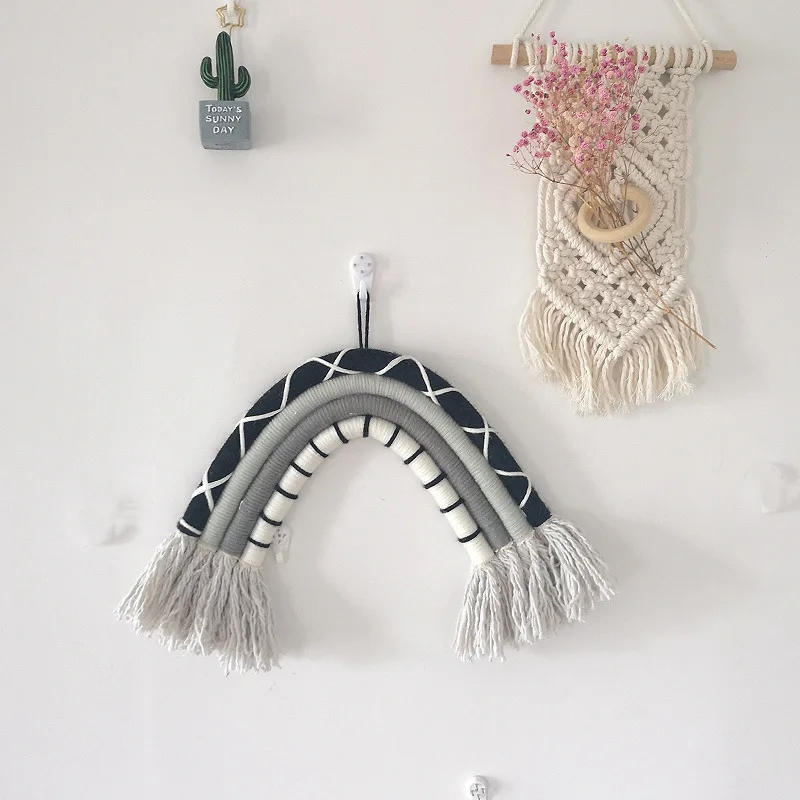Ins скандинавский макраме ручной работы Радужный гобелен в стиле бохо подвесные