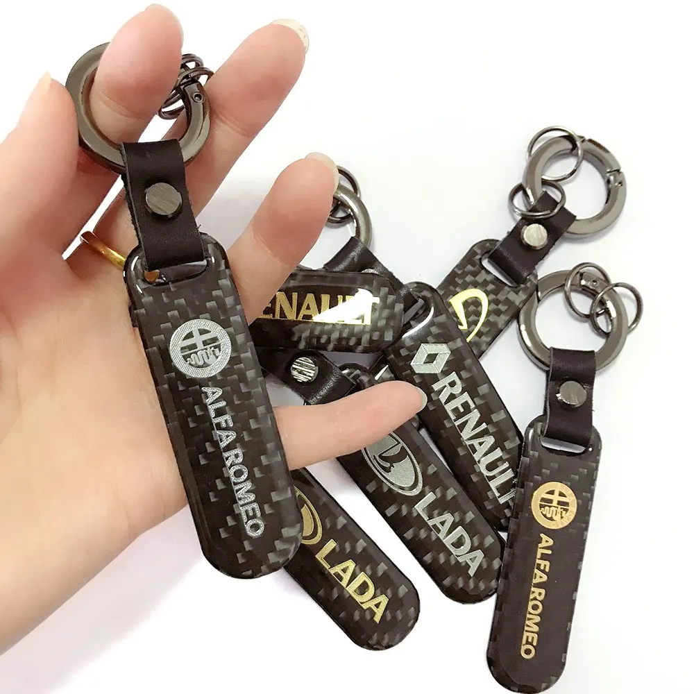 Новинка автомобильный брелок для Лада renault Alfa Romeo Логотип из углеродного волокна