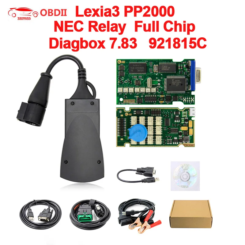 Для Citroen для peugeot Lexia 3 PP2000 прошивка 921815C полный чип Diagbox V7.83 Lexia3 V48/V25 PP2000 OBD2 диагностический инструмент OBDII
