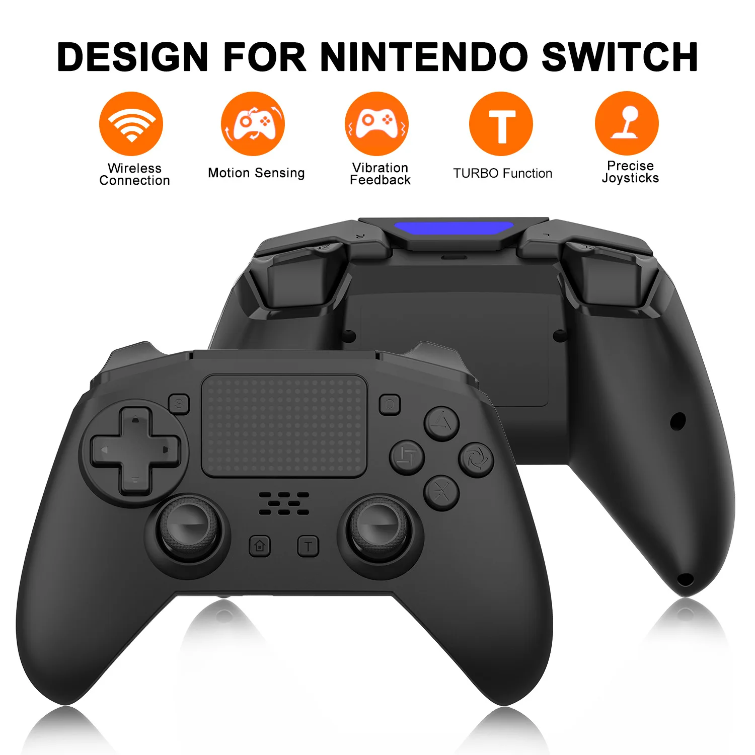 

Wireless Dual Vibration Gamepad for PS4 for Switch Game Console Six-axis Somatosensory Game Controller 600mAh Gamepads
