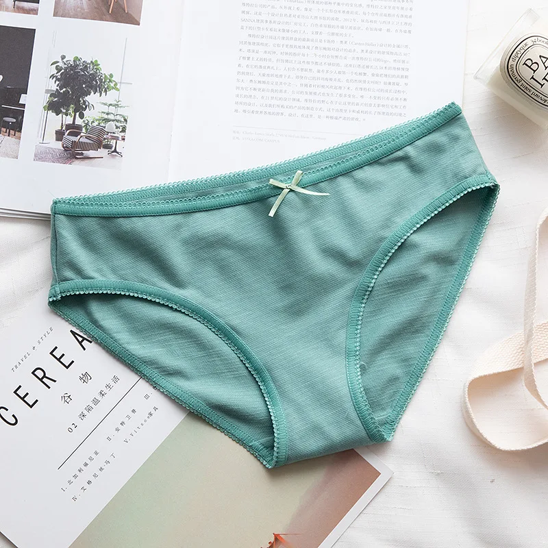 Женские трусики с бантом Новинка 2019 удобные короткие женские кружевные