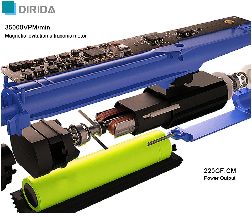 DIRIDA S-2003 уход за полостью рта перезаряжаемая звуковая зубная щетка Водонепроницаемая электрическая зубная щетка Ультра звуковая Глубокая чистка зубов