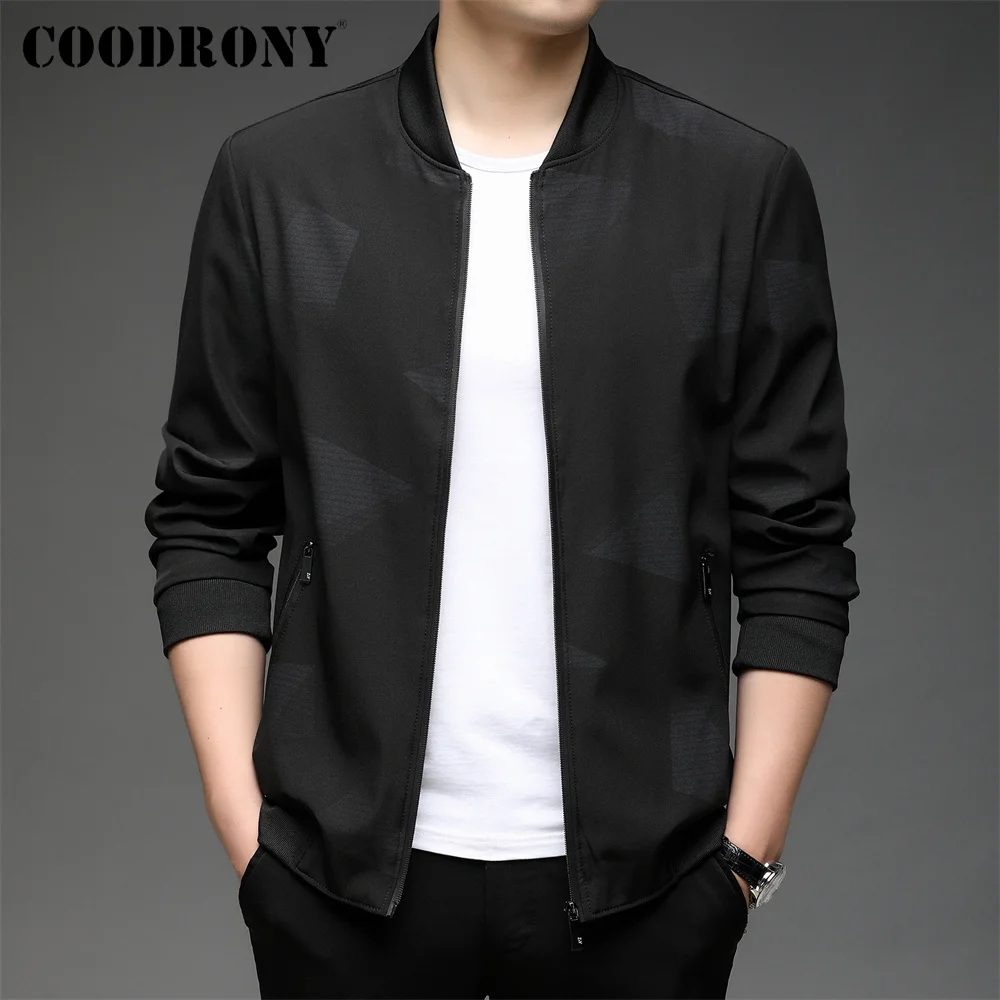 

COODRONY бренд весна осень Новое поступление мужская классическая куртка с воротником-стойкой модная деловая Мужская однотонная повседневная ...