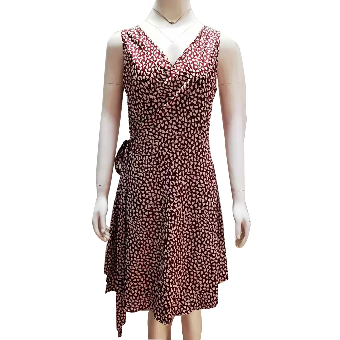 Женское Повседневное платье в горошек с V-образным вырезом без рукавов | Женская