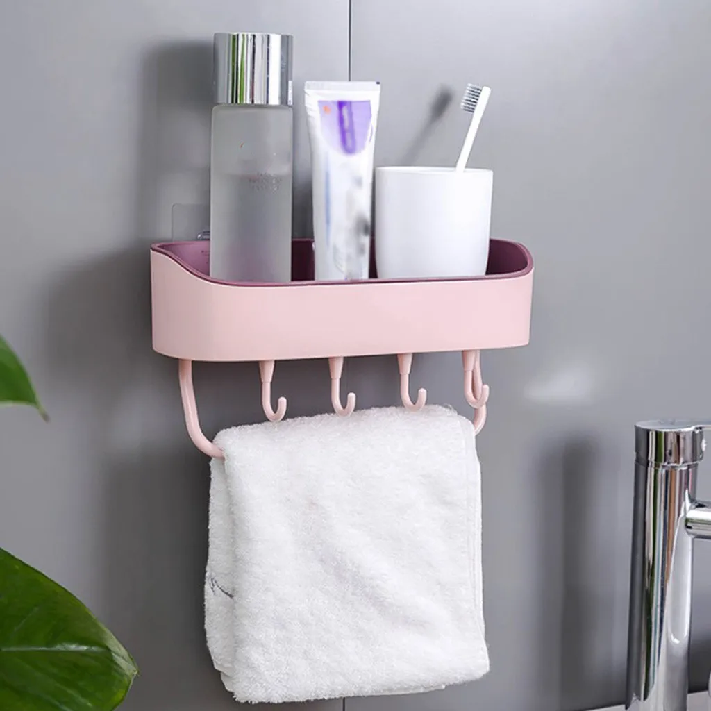 Punch-Free Plastic organizer bathroom Shelf Shower Shampoo Holder storage Rack Organizer articulos para el hogar | Дом и сад