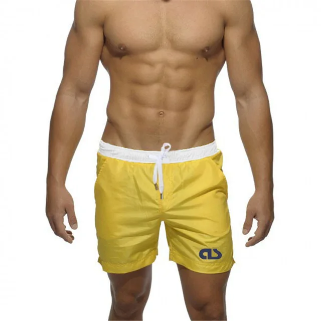 Yellow and White Летний купальный костюм для мужчин, сексуальные плавки, плавки, плавки Mayo Surf, пляжные шорты для серфинга Badpak Maillot De Bain Boxer - Цвет: Yellow and White