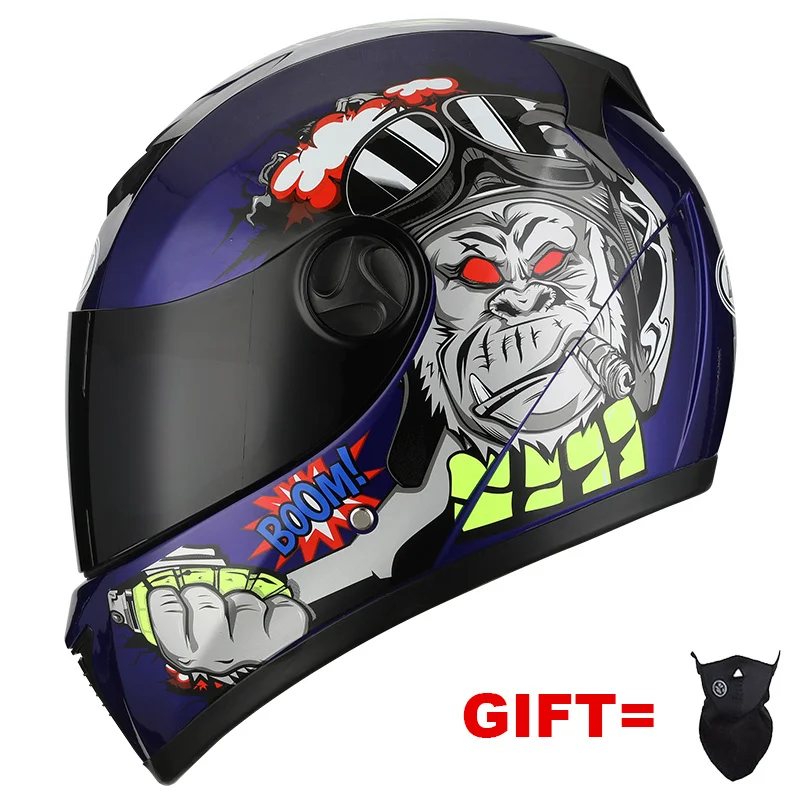 

Free Gift Full Face Motorcycle Helmet With Dual LensRacing S-XL Size Casco Casque Moto DOT Approved Capacete Double Lens Visors