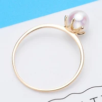 au750 genuine 18k yellow gold ring findings set base component au750 jewelry adjustable ring women nice gift