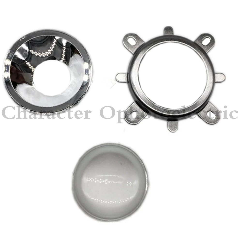led Glass Lens with Reflector Collimator, reflective cup and holder 44mm for 10W led chip