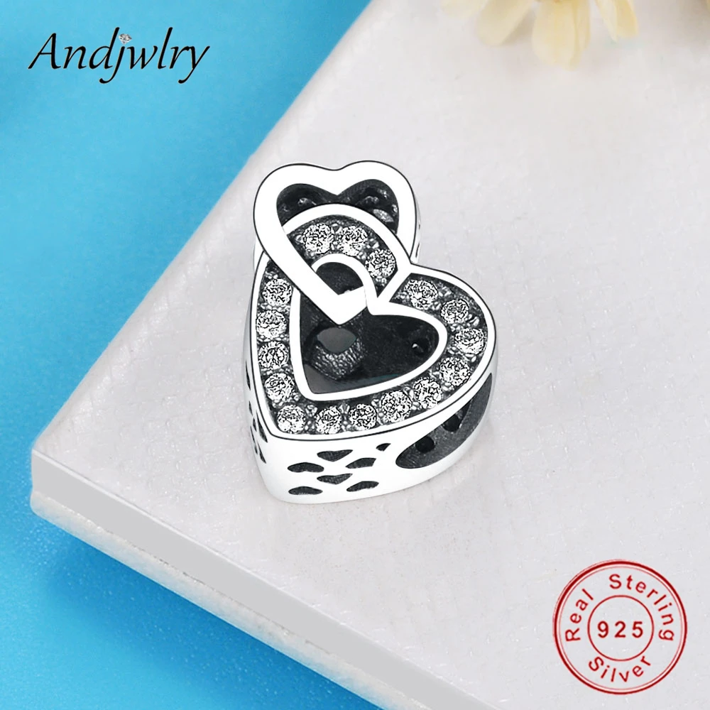 Женский браслет из серебра 925 пробы с подвеской в виде сердца | Украшения и