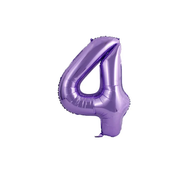 40inch number 4 1pc 40 дюймов фиолетовые воздушные шары из фольги в виде цифр латекса с днем рождения декоративный шар для взрослых/детей детский душ/Свадебные украшения - Цвет: 40inch number 4 1pc