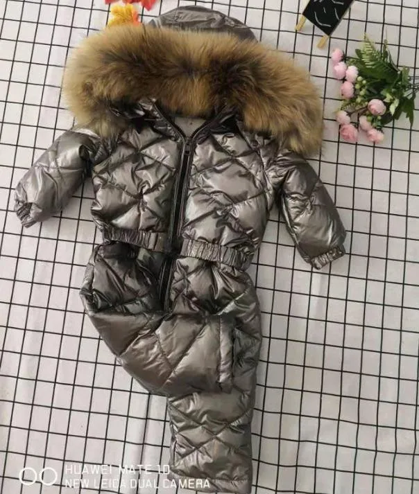 Детский пуховик зимняя новая зимняя одежда с капюшоном теплая верхняя одежда с натуральным меховым воротником, Детская пуховая куртка, пальто, Y1937