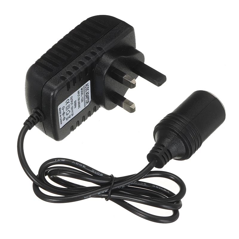 UK Plug Charger Power Adapter Car Cigarette Lighter Socket Converter AC/DC Travel Wall Convertor for | Электроника