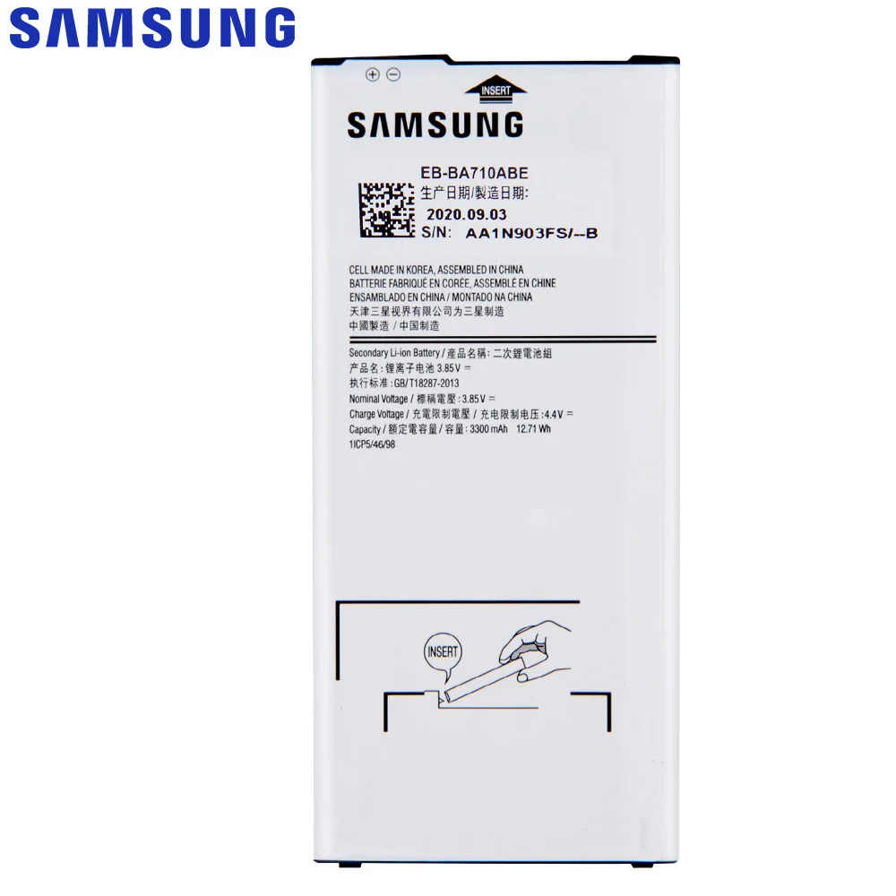 SAMSUNG Original Replacement Battery EB-BA710ABE For Samsung GALAXY A7 2016 A7109 A7100 A710F A710 EB-BA710ABA 3300mAh | Мобильные