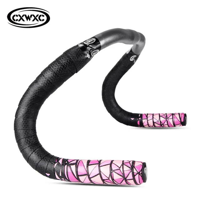 Розовый CXWXC EVA противоскользящая обмотка руля для MTB дорожный велосипед Ручка обмотка руля для мужчин девочек ручка обмотка руля Стропы Аксессуары для велосипеда - Цвет: Розовый